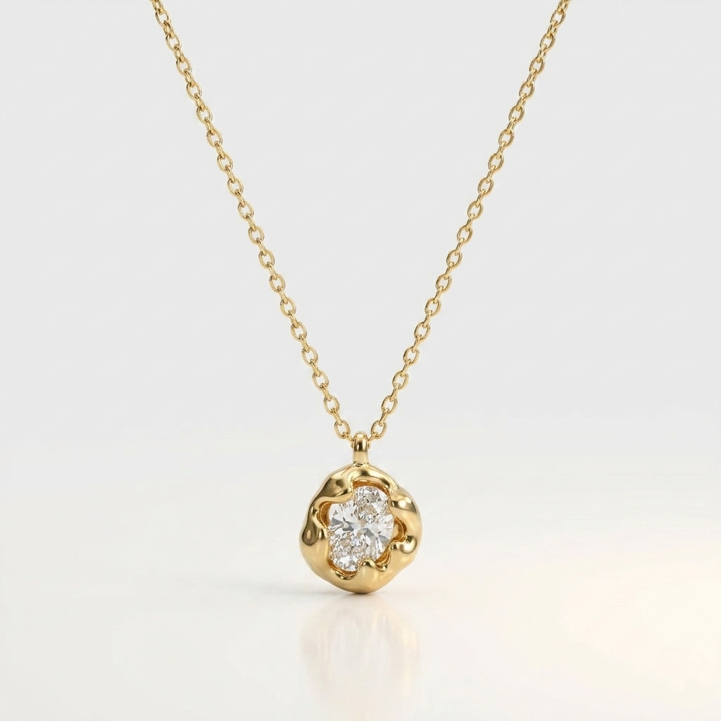 Eternal Flame Solitaire Pendant Necklace