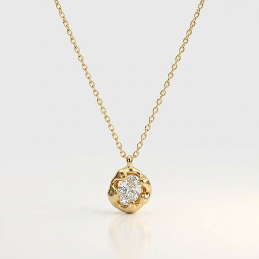 Eternal Flame Solitaire Pendant Necklace