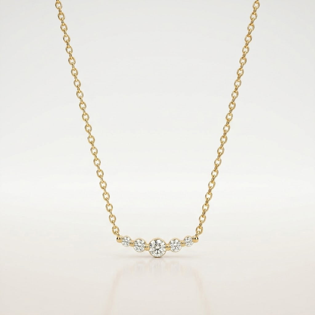 Celeste Curve Five-Stone Pendant Necklace