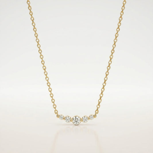 Celeste Curve Five-Stone Pendant Necklace