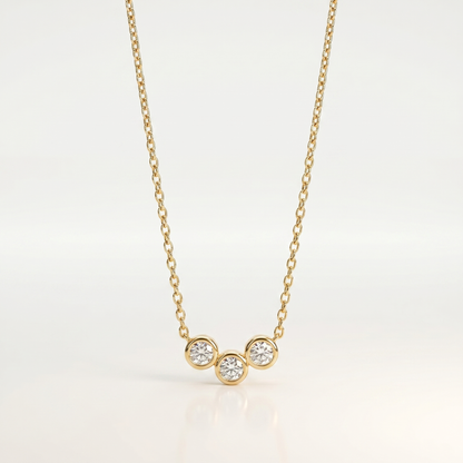 Trio Gleam Bezel-Set Crystal Necklace