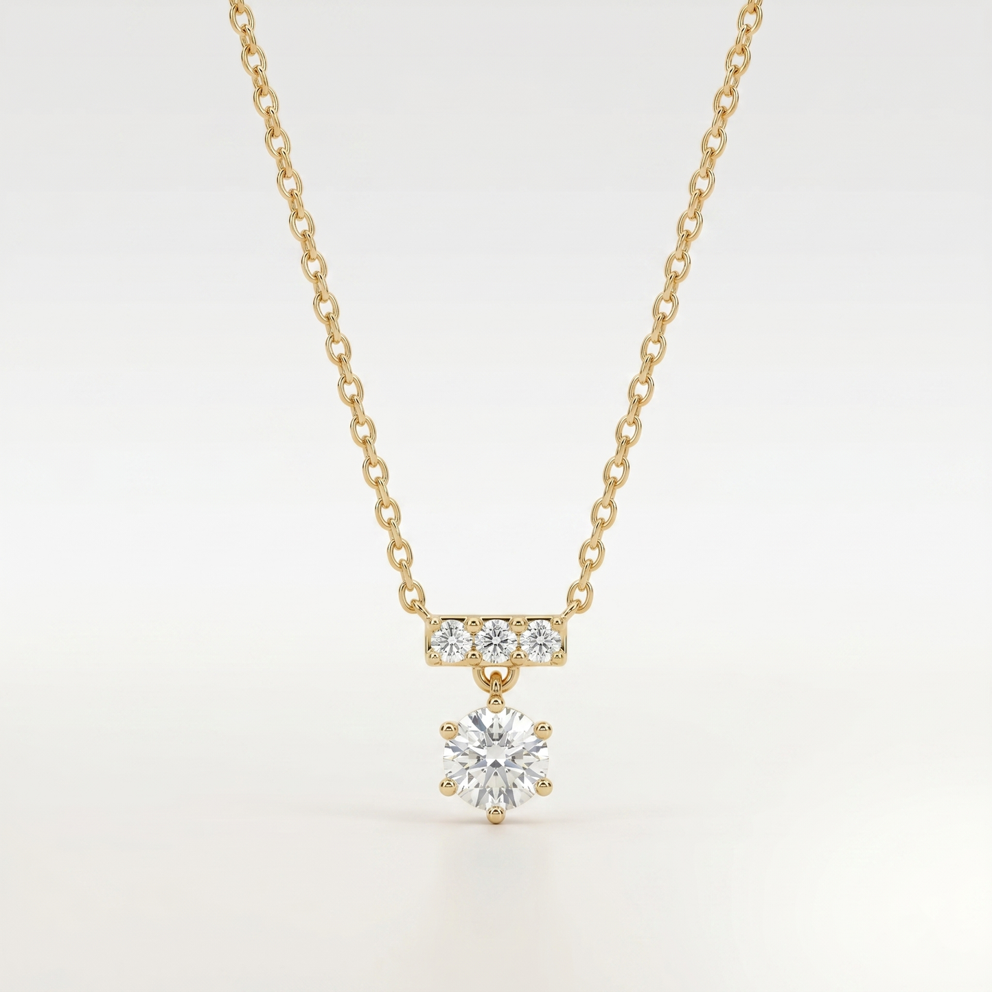 Luna Teardrop Solitaire Pendant Necklace