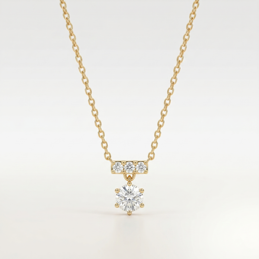 Luna Teardrop Solitaire Pendant Necklace