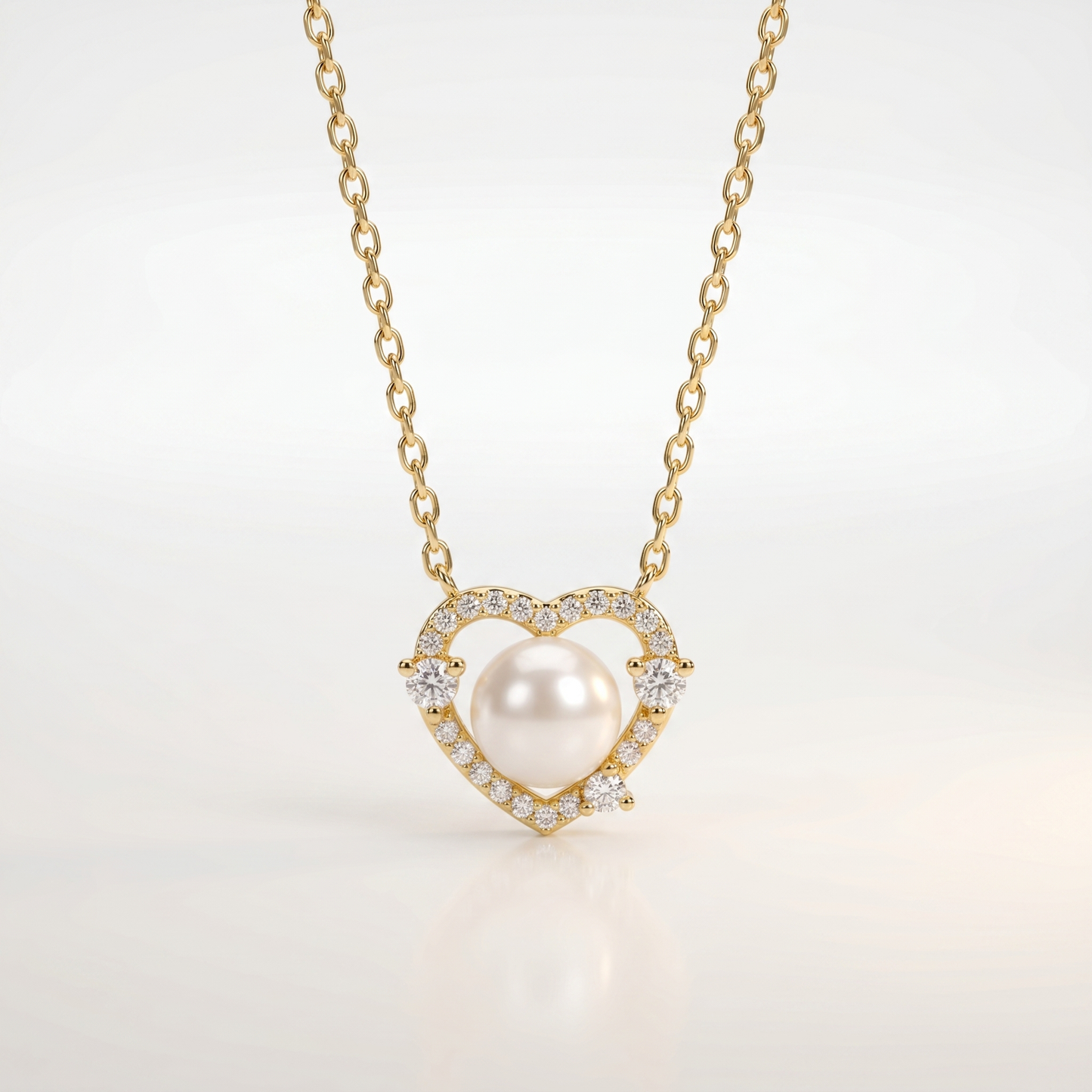 Pearl Embrace Heart Necklace