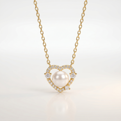 Pearl Embrace Heart Necklace