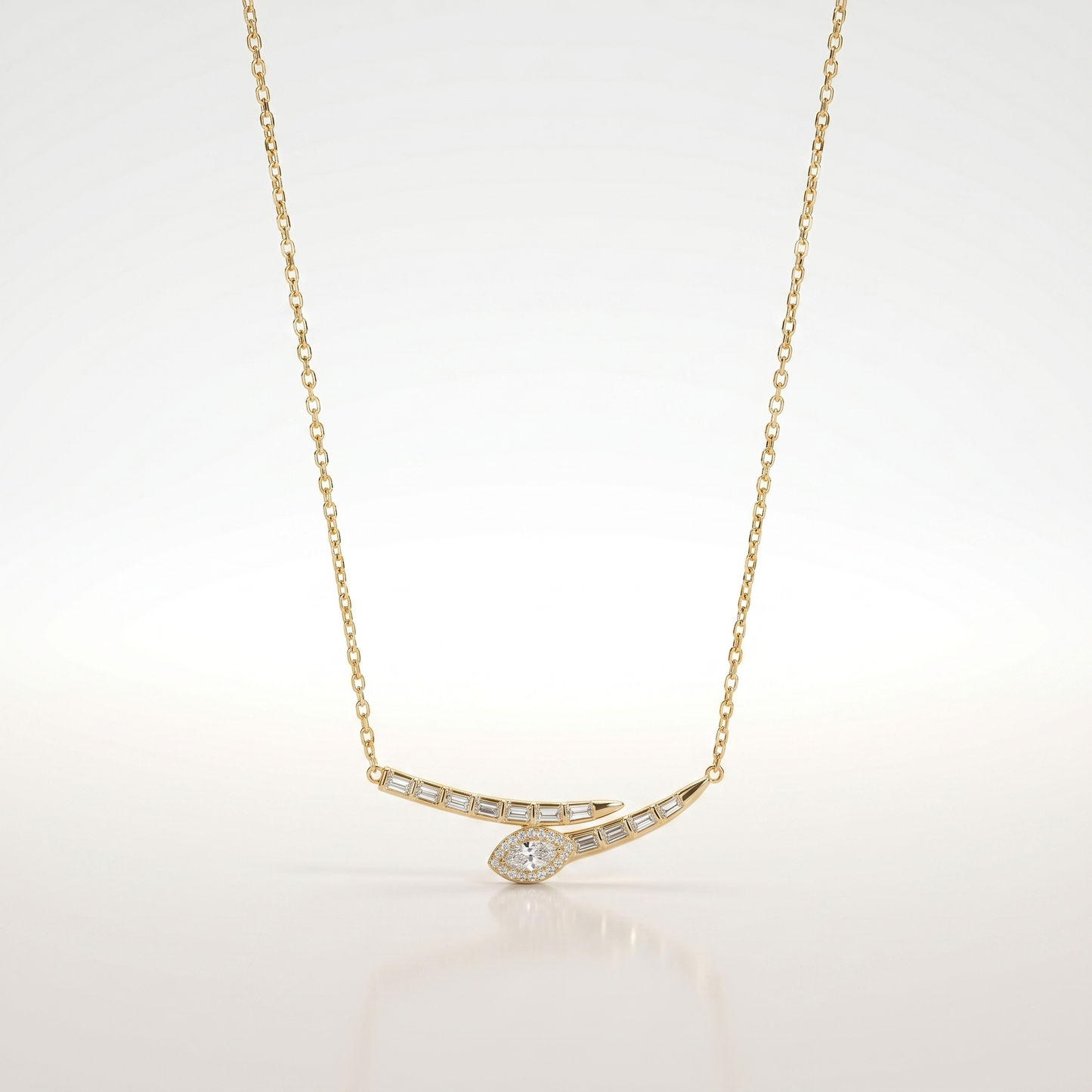 Radiant Curve Diamond Necklace