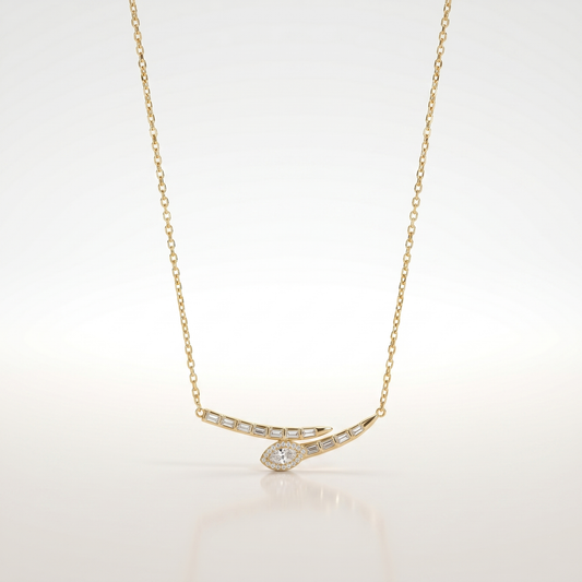 Radiant Curve Diamond Necklace