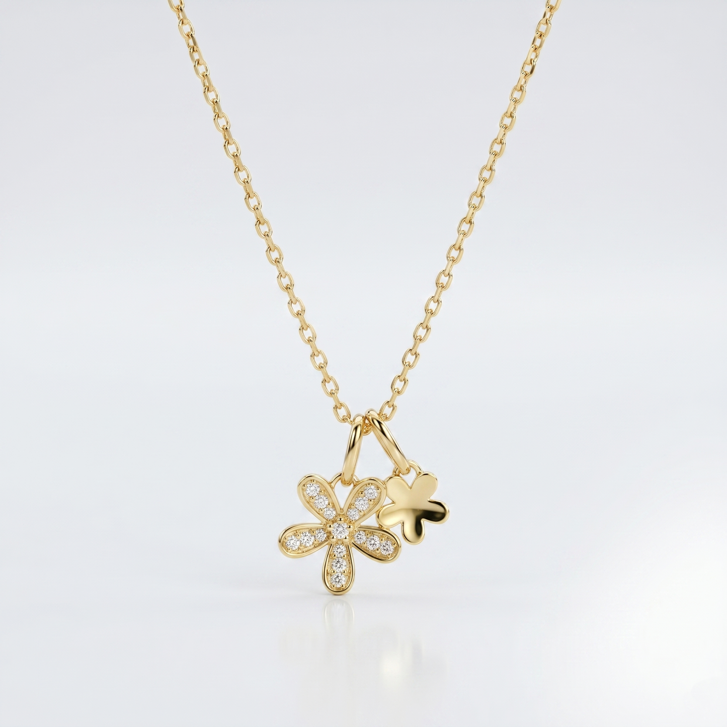 Blossom Kiss Floral Charm Necklace