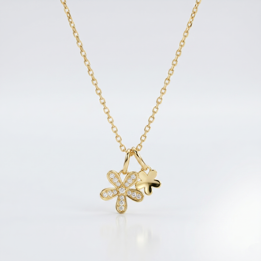 Blossom Kiss Floral Charm Necklace