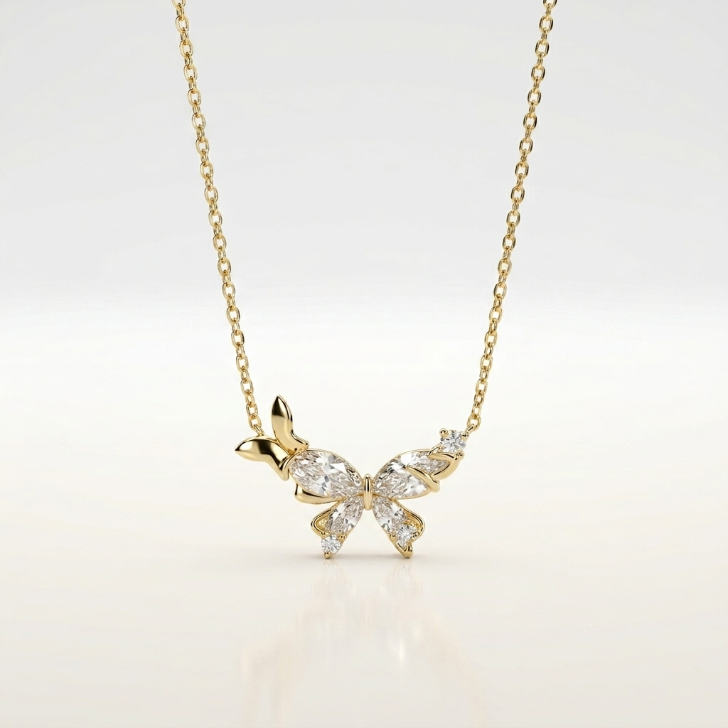 Crystal Wings Butterfly Necklace