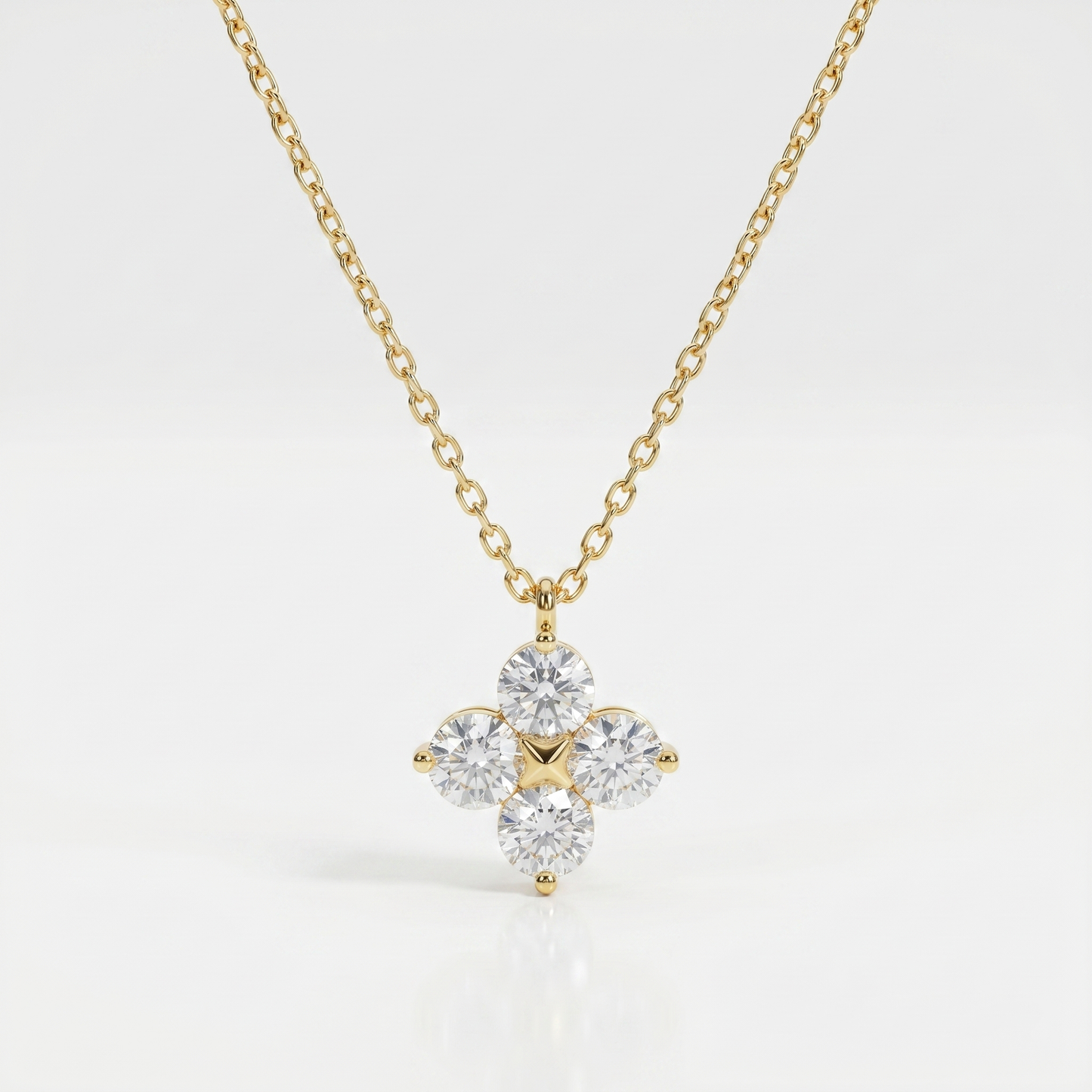 Diamond Blossom Cluster Necklace