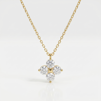 Diamond Blossom Cluster Necklace