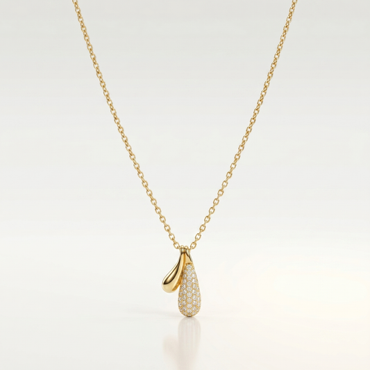 Twin Teardrop Elegance Necklace
