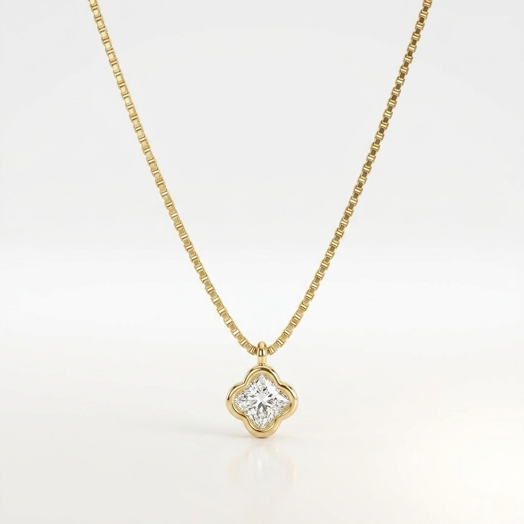 Crystal Bloom Solitaire Necklace