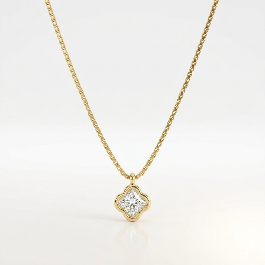 Crystal Bloom Solitaire Necklace