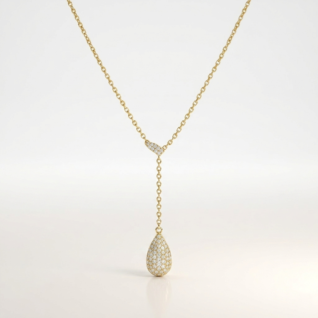 Crystal Dewdrop Lariat Necklace