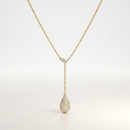 Crystal Dewdrop Lariat Necklace