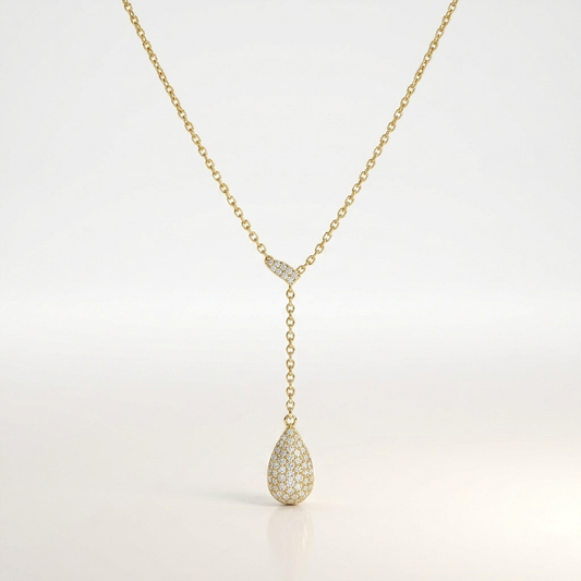 Crystal Dewdrop Lariat Necklace