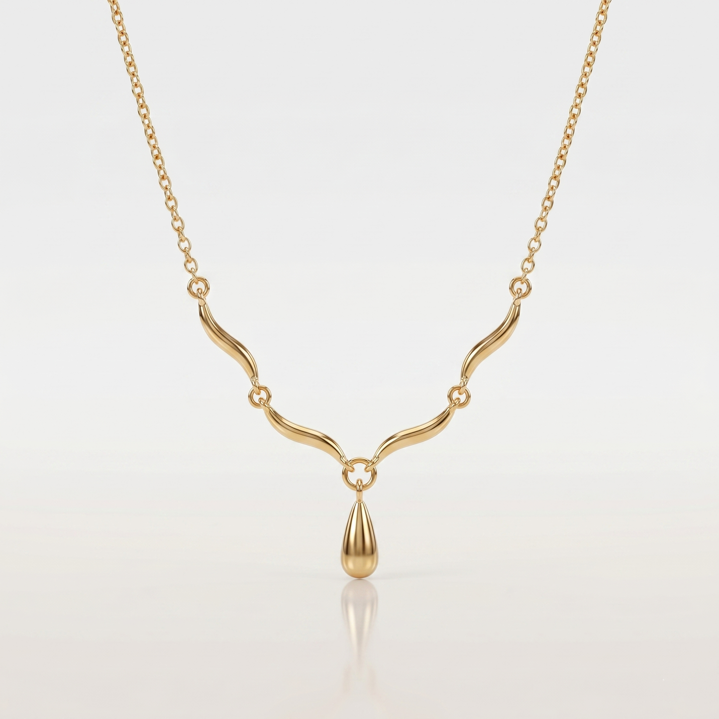 Teardrop Curve Elegance Necklace