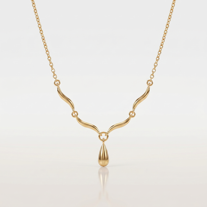 Teardrop Curve Elegance Necklace