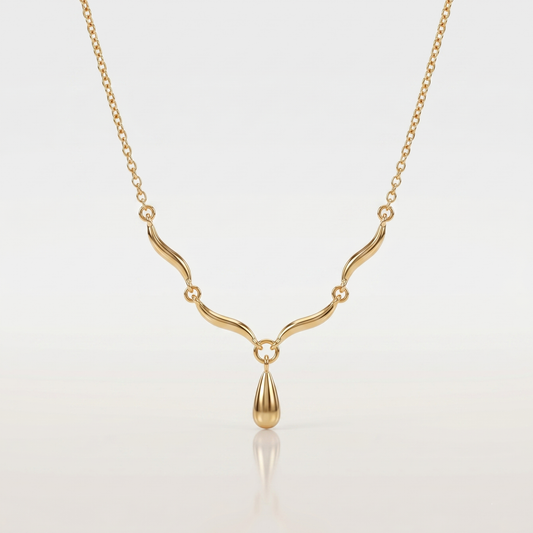 Teardrop Curve Elegance Necklace