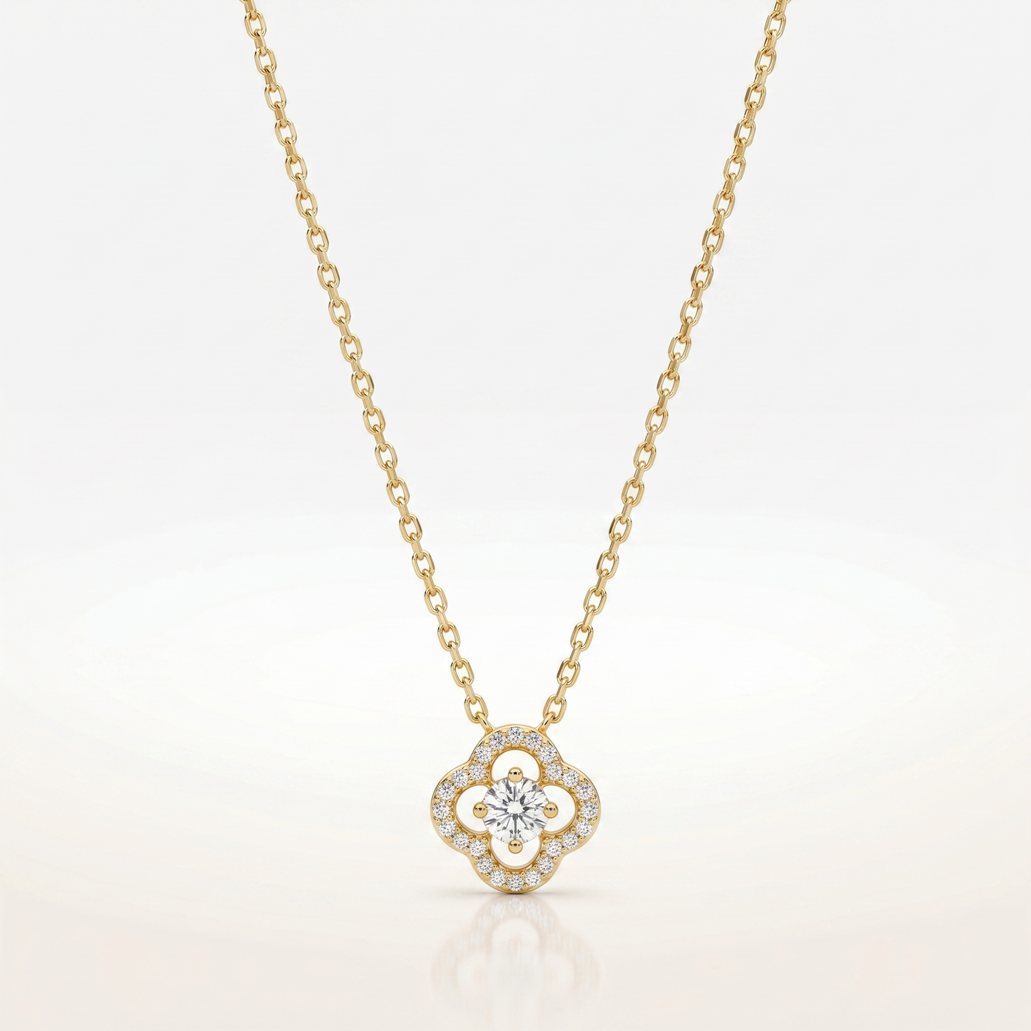 Radiant Halo Cluster Necklace