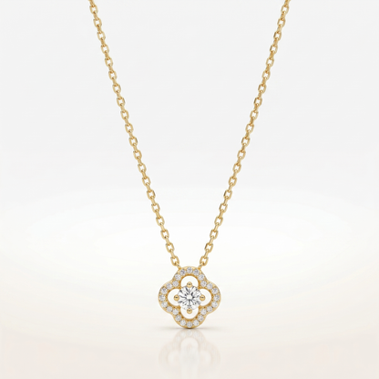 Radiant Halo Cluster Necklace