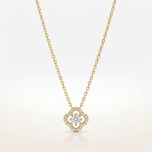 Radiant Halo Cluster Necklace