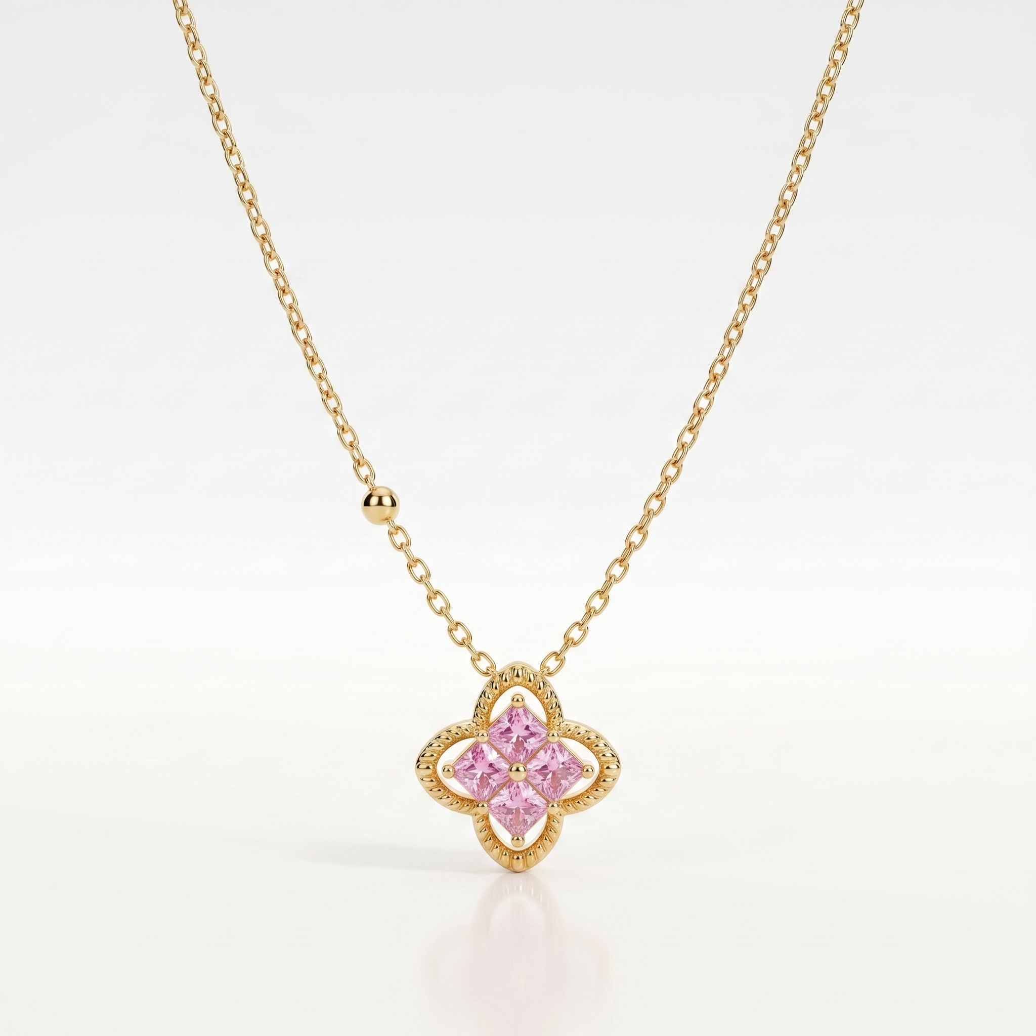 Blush Clover Radiance Pendant Necklace