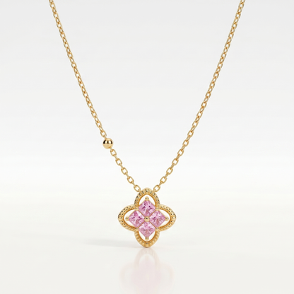 Blush Clover Radiance Pendant Necklace