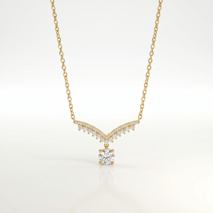 Celestial Wing Diamond Drop Necklace