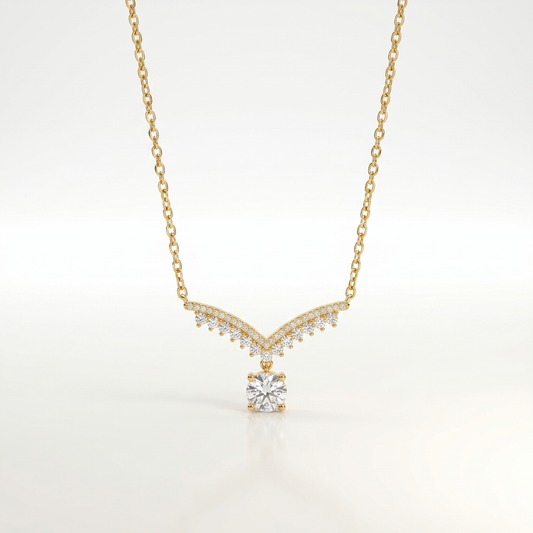 Celestial Wing Diamond Drop Necklace