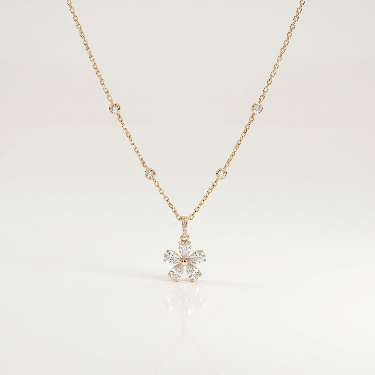 Celestia Arc Diamond Pendant Necklace