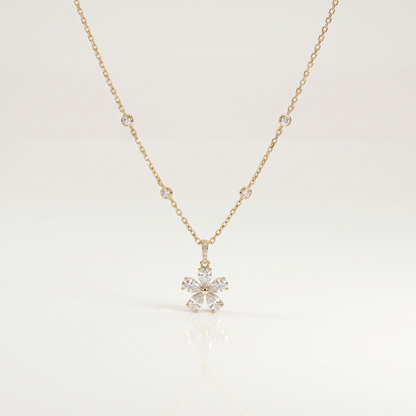 Celestia Arc Diamond Pendant Necklace