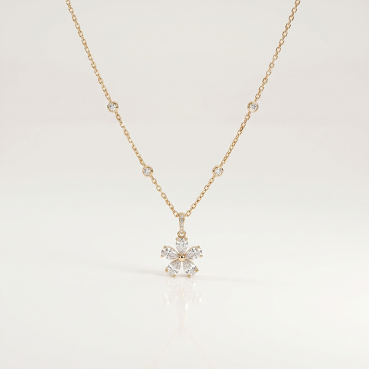 Celestia Arc Diamond Pendant Necklace