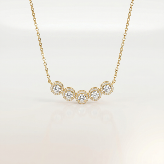 Luminous Five-Stone Diamond Harmony Necklace