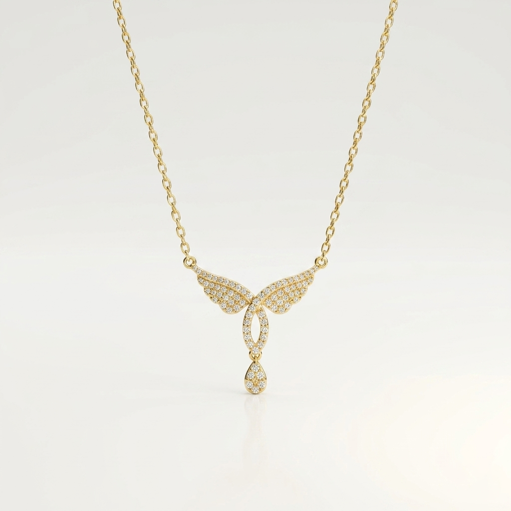 Seraphine Wing Drop Diamond Necklace
