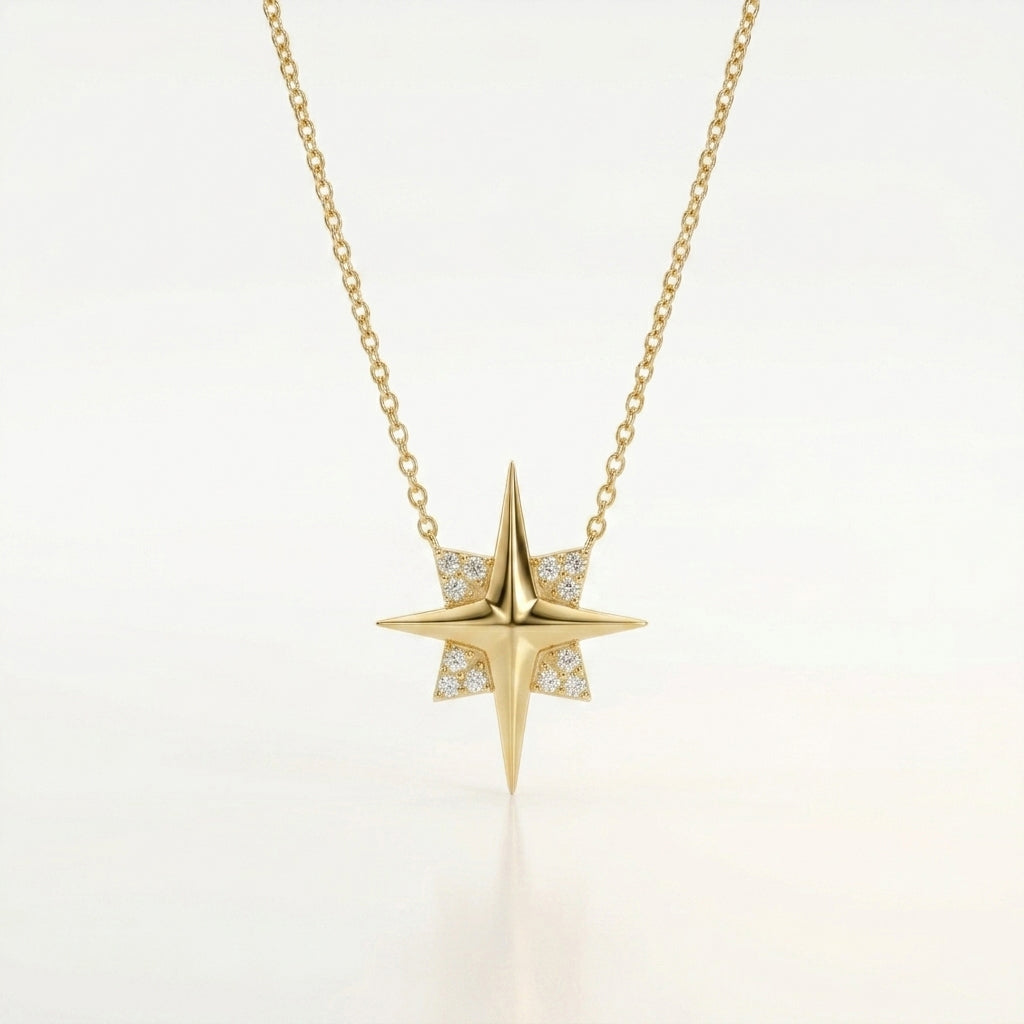 Celestia North Star Diamond Pendant Necklace