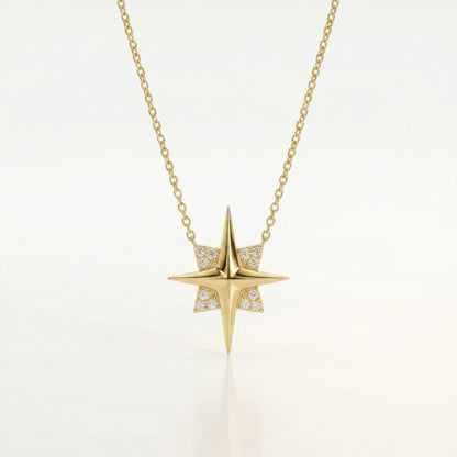 Celestia North Star Diamond Pendant Necklace