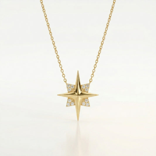 Celestia North Star Diamond Pendant Necklace