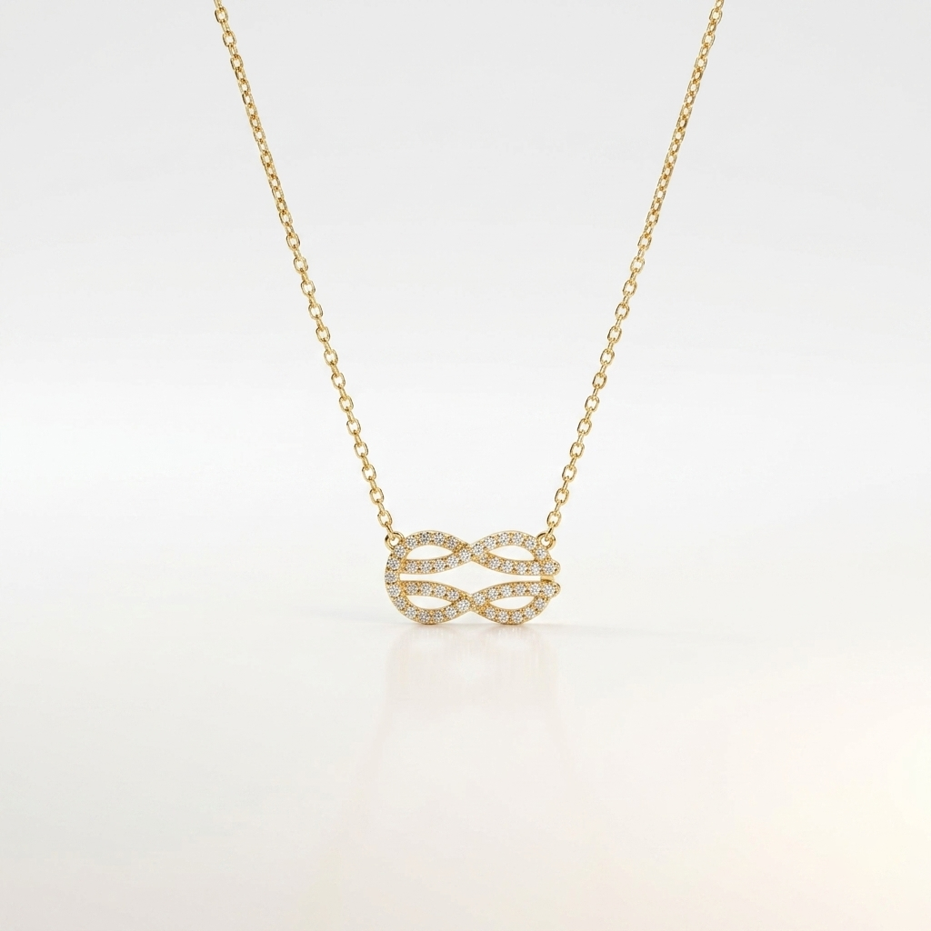 Eternal Harmony Infinity Pendant Necklace in Gold Finish