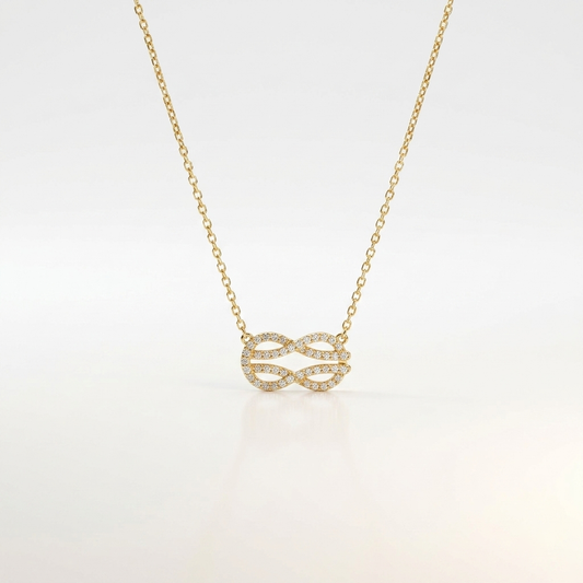 Eternal Harmony Infinity Pendant Necklace in Gold Finish
