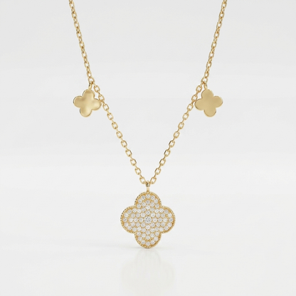 Radiant Clover Elegance Pendant Necklace