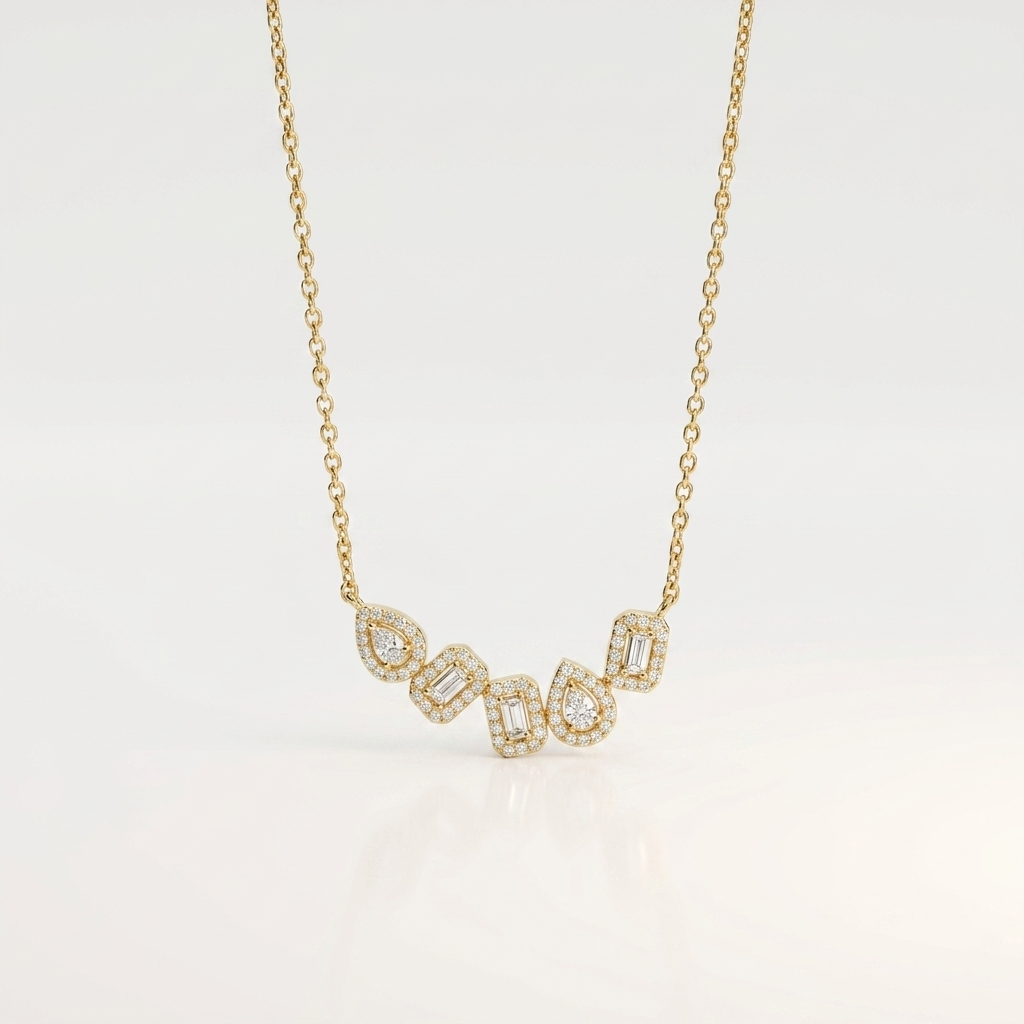 Radiant Royale Multi-Shape Diamond Pendant Necklace