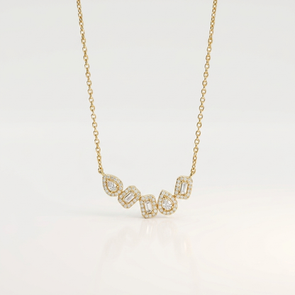 Radiant Royale Multi-Shape Diamond Pendant Necklace