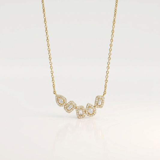 Radiant Royale Multi-Shape Diamond Pendant Necklace