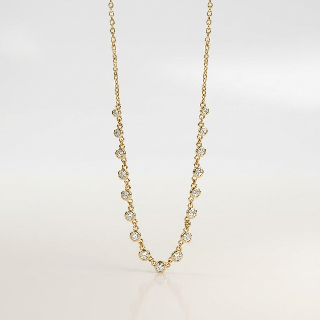 Classic Aurora Bezel Set Necklace