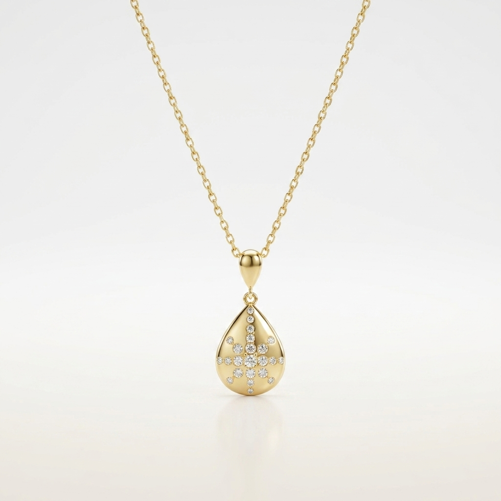 Rose Radiance Teardrop Pendant Necklace