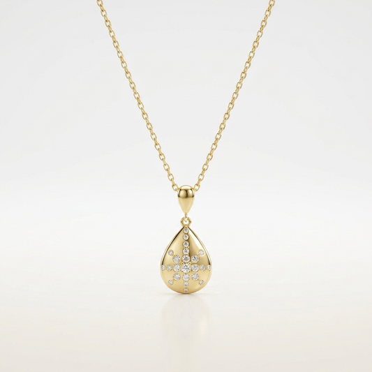 Rose Radiance Teardrop Pendant Necklace