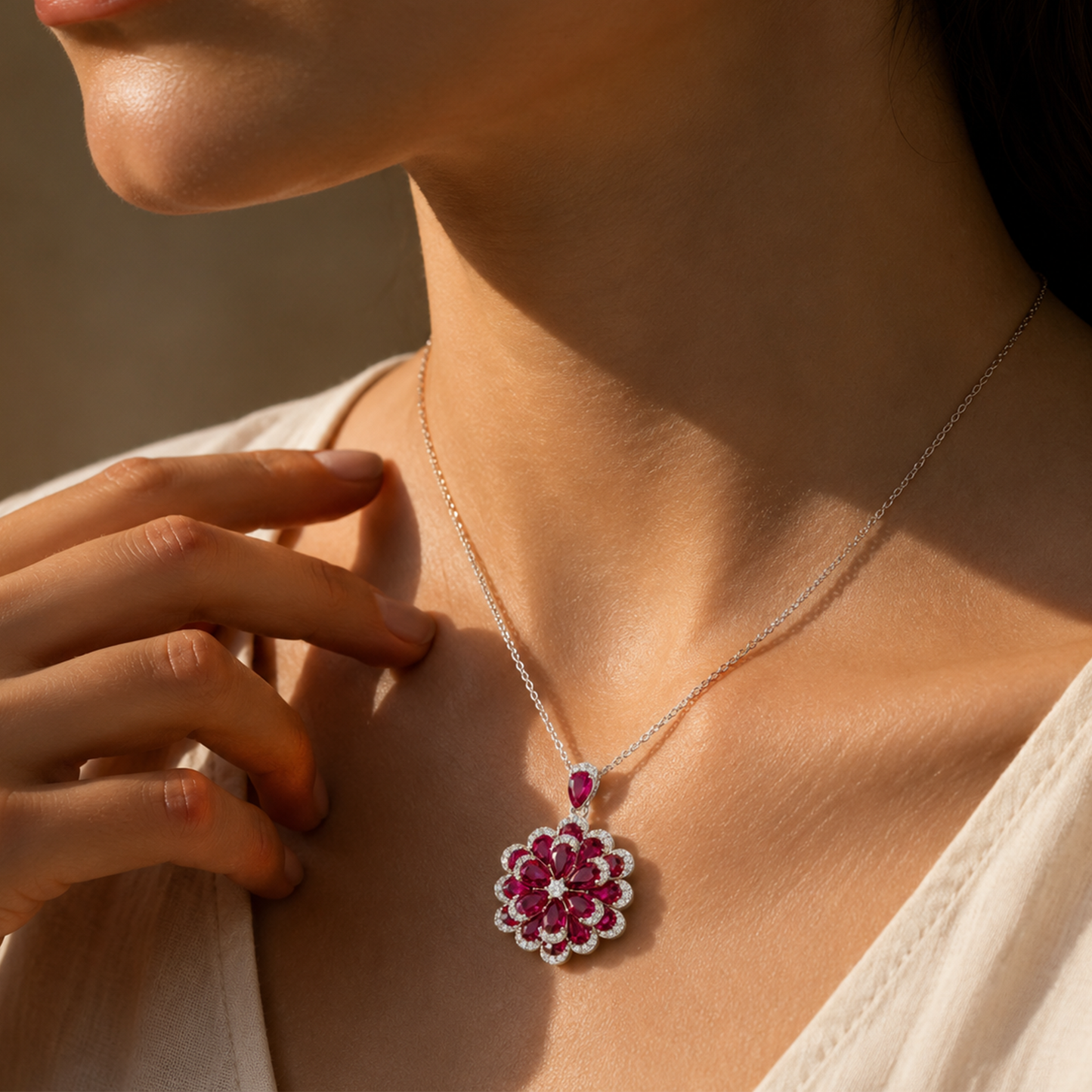Empress Floral Halo Necklace